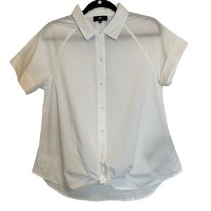 NWOT- 7 For All Mankind -Los Angeles - Button Up Blouse -Collard  White - Size S